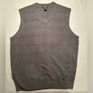 Dockers 100% Acrylic Gray V-neck Cable Knit Sweater Vest Men’s Large